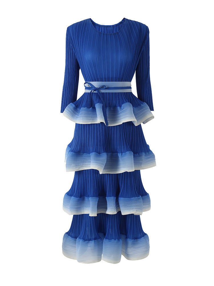 Women's Polyester Niche Exquisite Pleated Dress