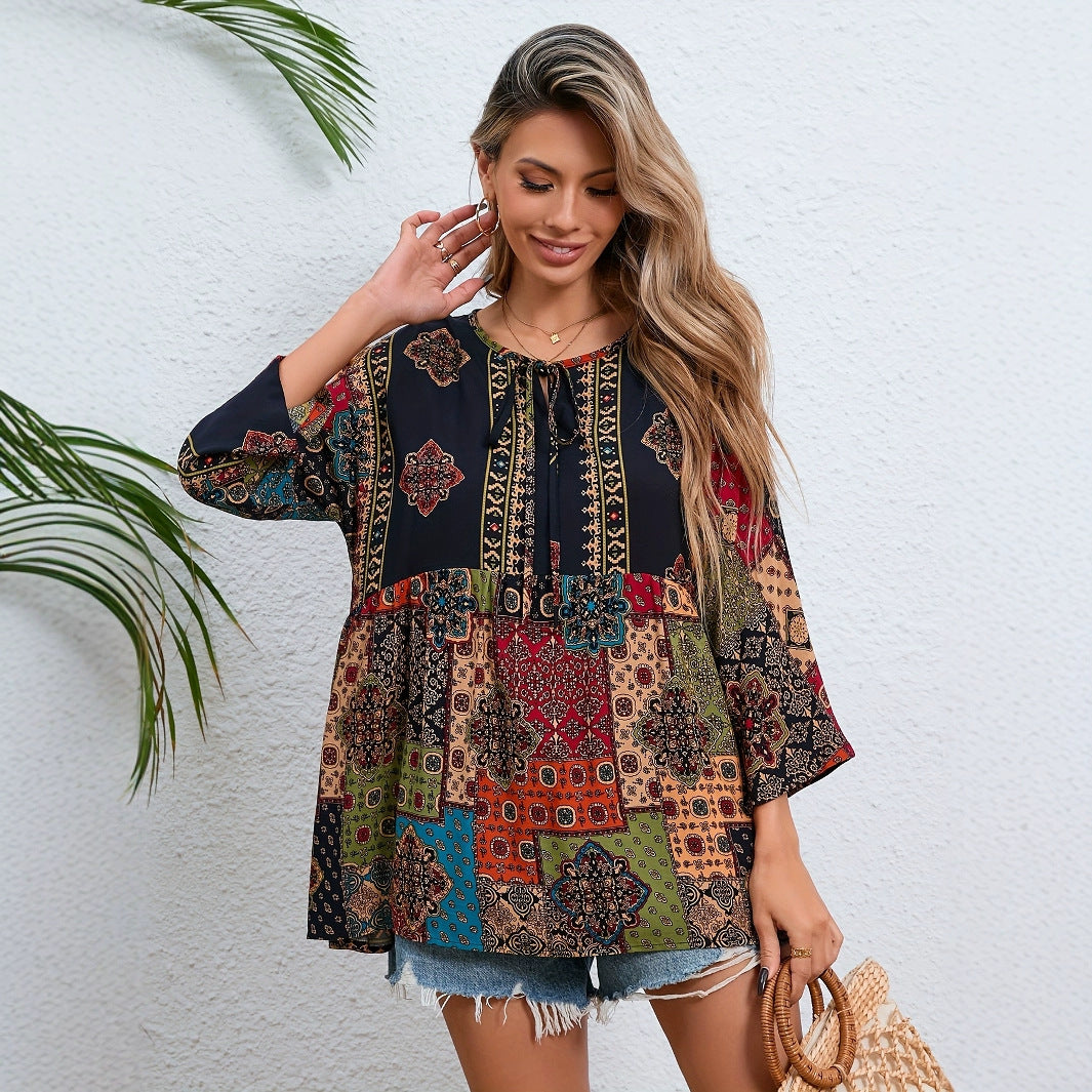 Seaside Vacation Women's Printed Top