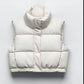 Fashion Mock Leather Vest With Stand Collar
