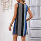 Summer Elegance Striped Print Sleeveless Dress