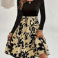 Robe à manches longues et col rond à imprimé floral, coupe ajustée, vêtements pour femmes