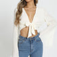 Women's Solid Summer Chiffon Pleated Flared Sleeve Shirt