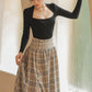 French Light Retro All-match Bottoming Shirt Temperament Plaid Skirt Suit