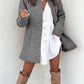 Clean Color Slim Long Sleeve Pocket Woolen Women's Coat