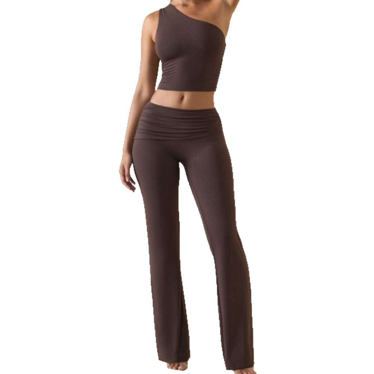 Oblique Shoulder Sports Breathable Slimming Suit