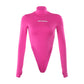 Letter turtleneck slim bodysuit