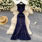 High-grade Round Neck Sleeveless Knitted Dress Women's Slim Fit