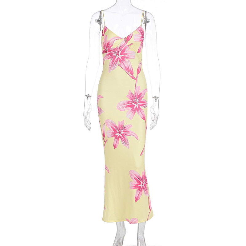 V-neck Mid Waist Fashionable Dress