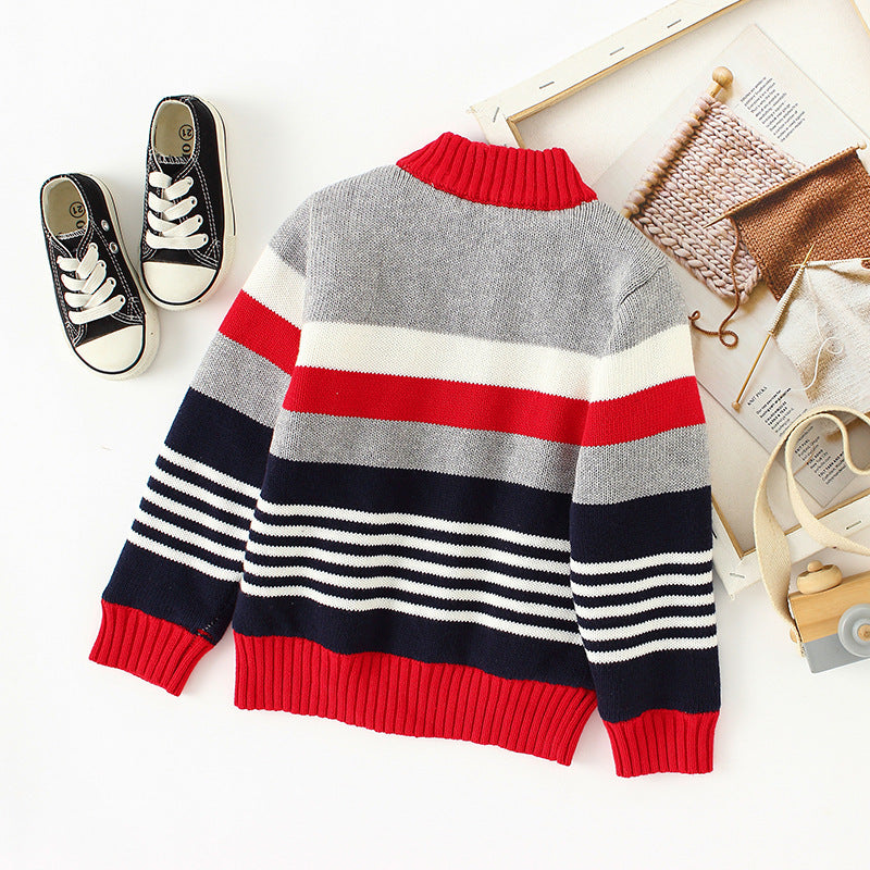 Pull polaire en coton pour enfant, cardigan en tricot, pur coton