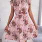 Dignified Flowers Lace-up Waist-controlled Large Hem Pleated Skirt