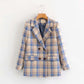 Women's plaid suit jacket