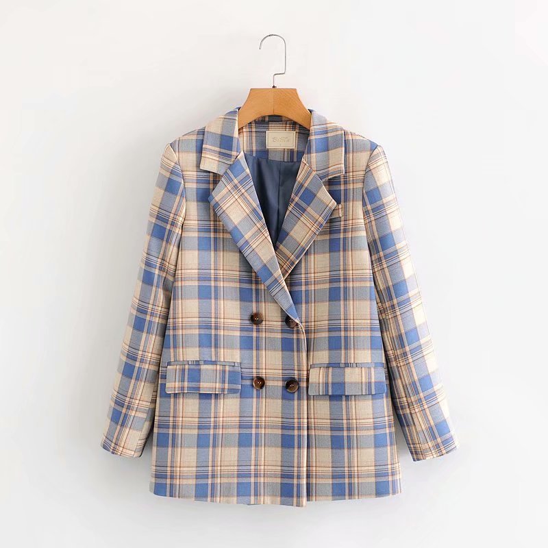 Women's plaid suit jacket