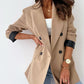 Women's Clothing Plain Casual Loose Beige Blazer