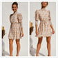 Small floral elastic waist big swing dress