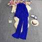 Socialite Temperament Leisure High Waist Drape Pleated Wide-leg Trousers