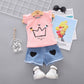 Baby Shorts T shirtChildren 2pcs kidsclothes for Girl