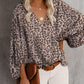 Casual Shirt Printed Lantern Sleeve Top
