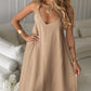 Solid Color And V-neck Sling CasualDress