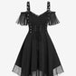 Buckle Tie Ladies Mini Dress Black