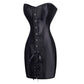 Corsets et bustiers spéciaux à taille longue, vêtements gothiques, robe corset en similicuir noir, corset gainant à pointes 
