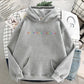Hooded Letter Sweater Solid Color Loose Casual Women's Clothing