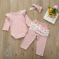 Ensemble pantalon long en dentelle et coton pour bébé et enfant en bas âge