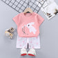 Children's Short-sleeved Suit Pure Cotton Korean T-shirt Shorts