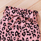 Newborn Long Sleeve Romper Leopard Print Trousers And Headband Three-piece Set