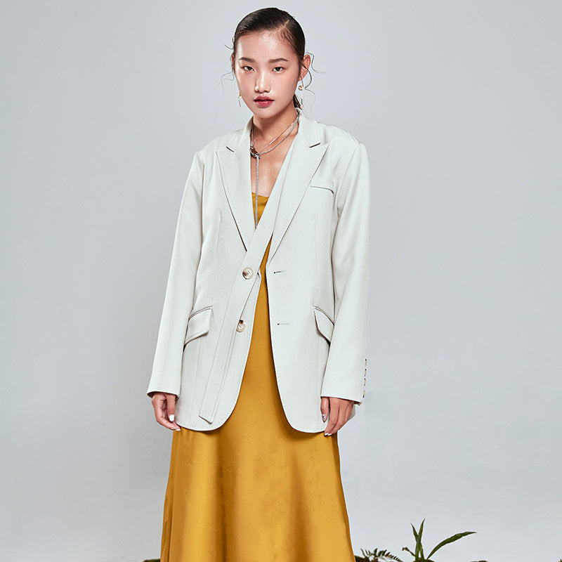 Women's solid color niche suit jacket