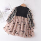 Girls' Autumn Long Sleeve Mesh Dress