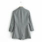 Check double-breasted trench coat