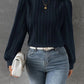 European And American Spring Round Neck Lantern Sleeve Solid Color Unity Long Sleeve Temperament Solid Blouse
