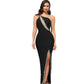Handmade Drill Chain Backless Dress Bandage One-piece Dress