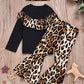 European And American Style Girls Leopard Print Suit
