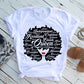 Cartoon African girl print ladies short sleeve T-shirt