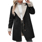 Manteau en peluche épais à manches longues et revers