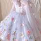 Girls' New Flower Mesh Princess Dress
