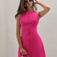 Women's Solid Color Temperament Breasted Sleeveless Dress