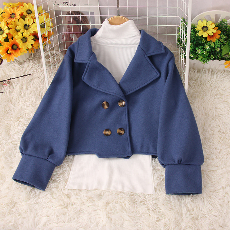 Female Temperament Simple Suit Collar Top