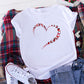Butterfly Love Heart Shape Print Short Sleeve
