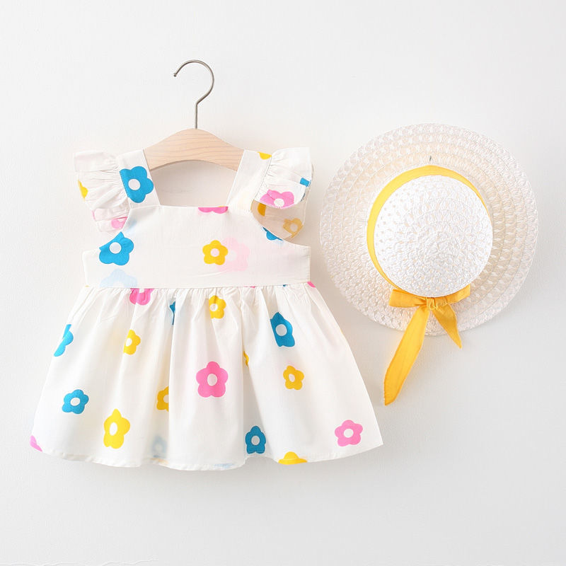 Robe d'été sans manches imprimée pour fille