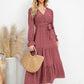Solid Color Wide Hem Casual Dress Women's Clothing
