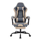 Gaming Chair, Ergonomic Computer Chair With Footrest And Massage Lumbar Support, Height Adjustable Swivel Video Game Chair For Adults, 300lb Max, Blue Beige