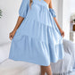 Womens Loose Flared Maxi Skirt With A Ruffled Hem