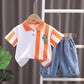 Cotton Short-sleeved T-shirt Western Style Top Two-piece Set