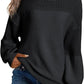 Solid Color Lantern Sleeve Pullover Round Neck Sweater