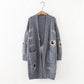 Large Size Embroidery Knitted Long Cardigan Casual Loose Jacket