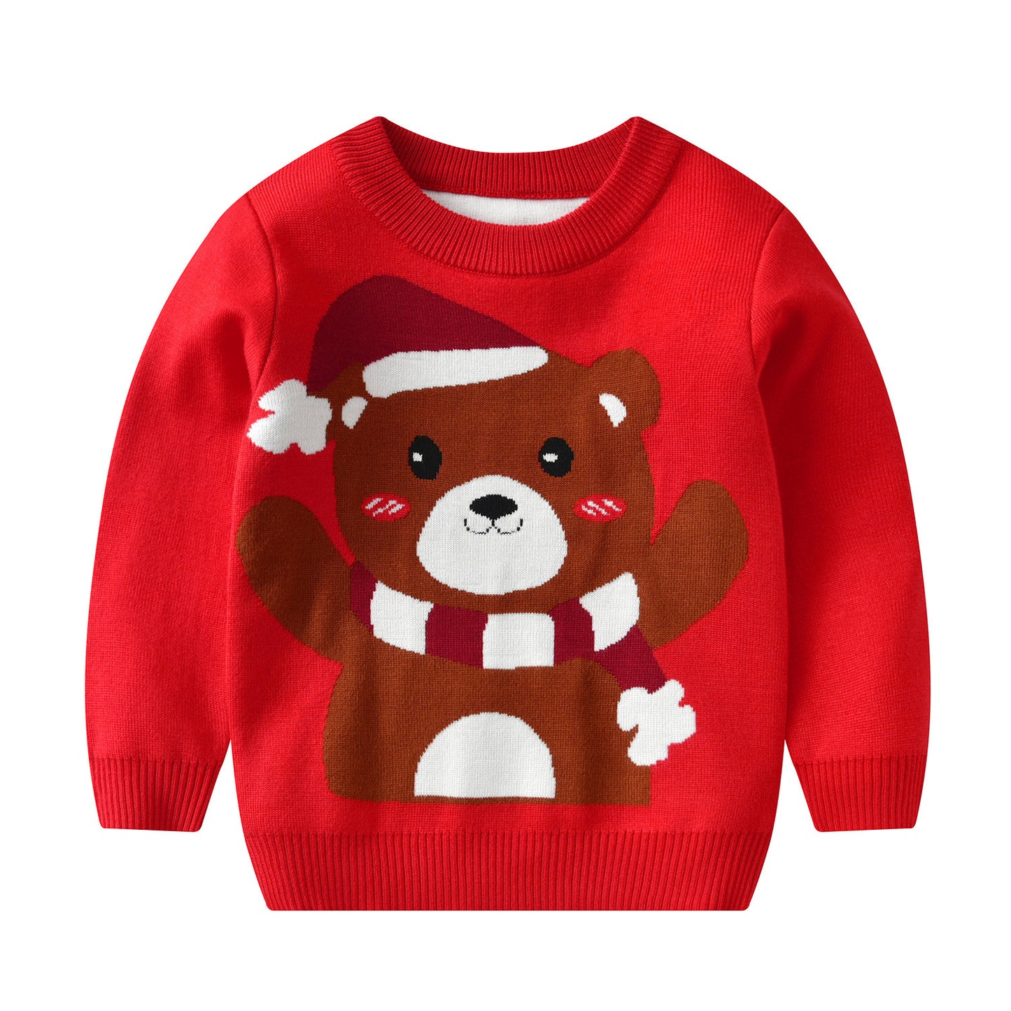 Cotton Double Layer Autumn Winter Christmas Long Sleeved Children's Sweater