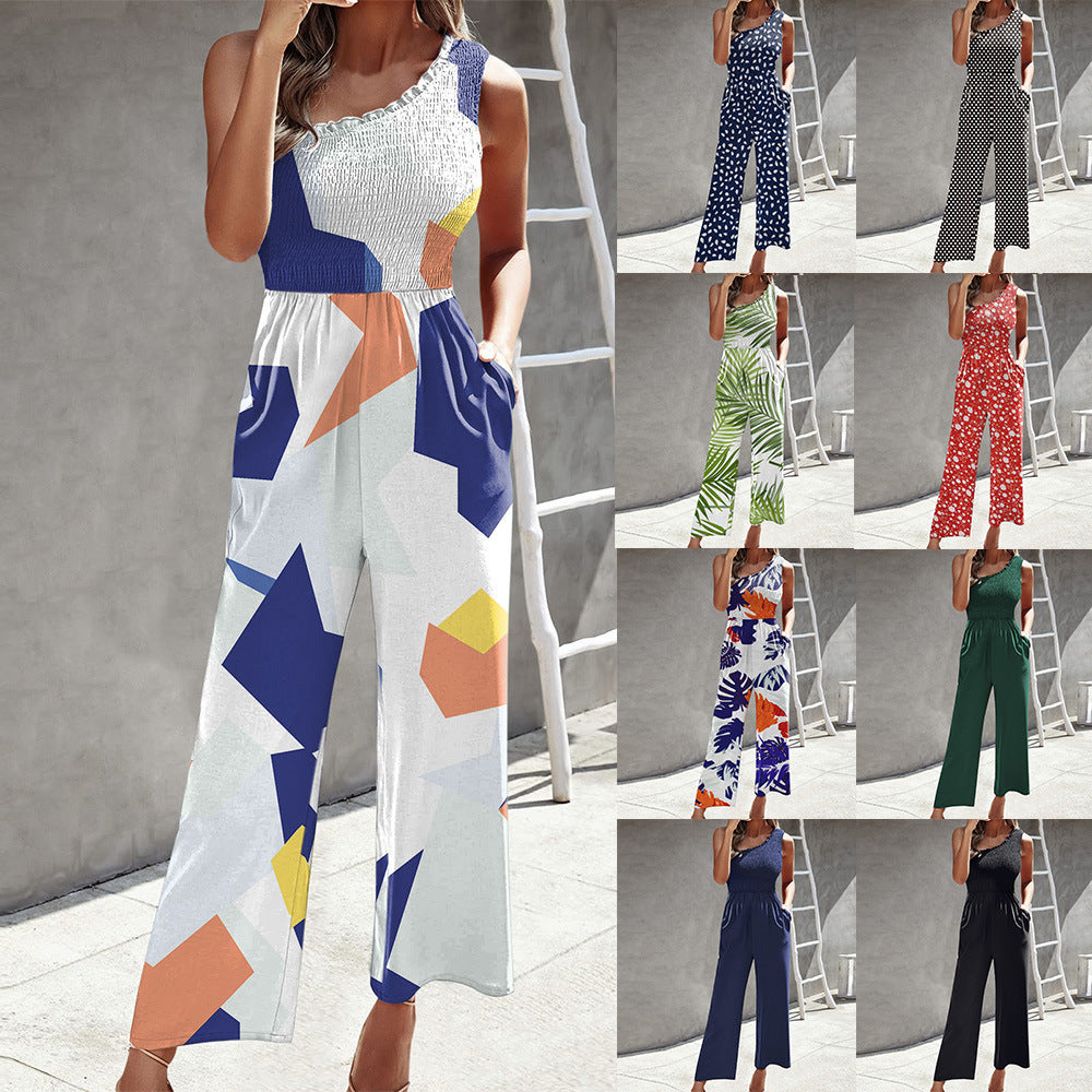 Women's Fashion Jumpsuit Cross-Shoulder Top