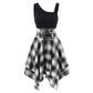 Irregular plaid dress